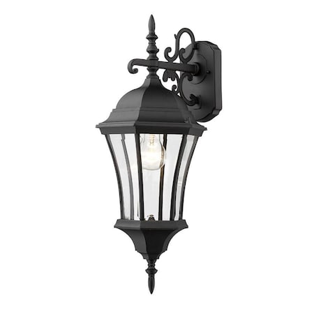 Z-Lite Wakefield Outdoor Wall Light, Black & Clear Beveled 522M-BK